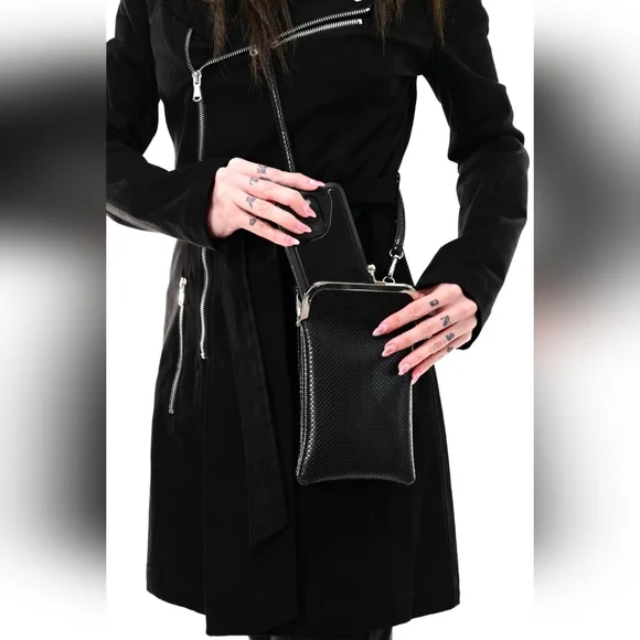 Foxblood Apple Leather Mini Crossbody Bag Purse - Picture 5 of 5